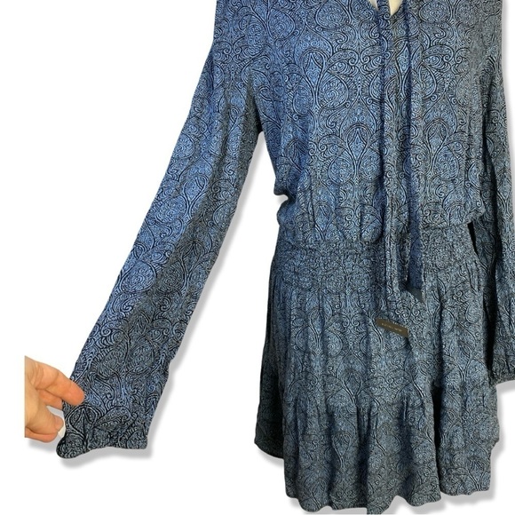 ⭐️MICHAEL KORS Paisley V Neck Drop Waist Mini Dress - Picture 4 of 8